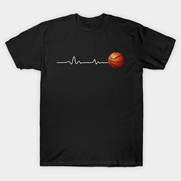 Basketball Heartbeat T-Shirt by Az-Style